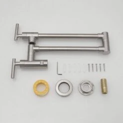 Pot Filler, Wall Mount Commercial Pot Filler Faucet, 304 SS Material Kitchen Folding Faucet, Coffee Machine Faucet -Tahanbath brushed nickel tahanbath pot fillers z w1932p300381 44 1000