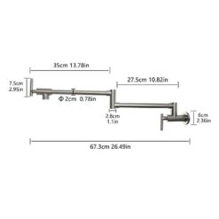 Pot Filler, Wall Mount Commercial Pot Filler Faucet, 304 SS Material Kitchen Folding Faucet, Coffee Machine Faucet -Tahanbath brushed nickel tahanbath pot fillers z w1932p300381 fa 1000