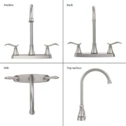 13.18 In. Brushed Nickel Single Handle High-Arc Pull-Out Kitchen Faucet With Pull-Down Sprayer 360° Spout Swivel -Tahanbath brushed nickel tahanbath pull down kitchen faucets z t3177p277520 76 1000