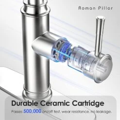 19 In 360° Spout Swivel Spring Kitchen Sink Faucet With 3 Modes Pull Down Sprayer In Brushed Nickel -Tahanbath brushed nickel tahanbath pull down kitchen faucets z t3177p277523 44 1000