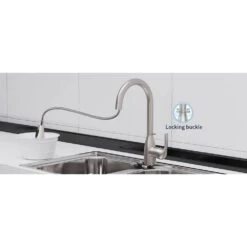 15.74 In. Kitchen Faucet With Pull Down Sprayer And 4-Spraying Modes Brushed Nickel 1 Or 3 Hole 360° Spout Swivel 14 15.74 In. Kitchen Faucet With Pull Down Sprayer And 4-Spraying Modes Brushed Nickel 1 Or 3 Hole 360° Spout Swivel -Tahanbath brushed nickel tahanbath pull down kitchen faucets z t3177p289664 4f 1000
