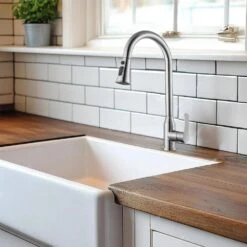 8.85 In Single Handle Stainless Steel Brushed Nickle Kitchen Faucets With 360° Spout Swivel Pull Down Sprayer -Tahanbath brushed nickel tahanbath pull down kitchen faucets z w1217p290527 31 1000