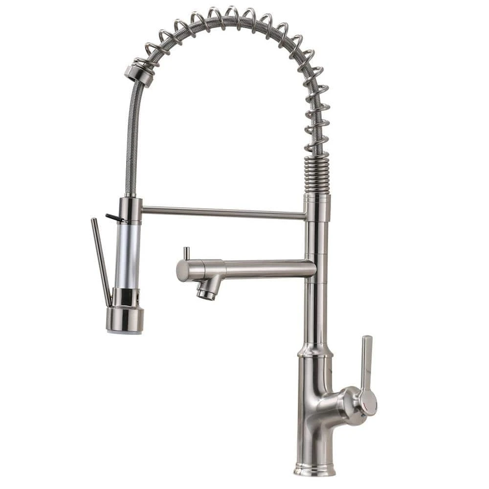 Kitchen Faucet With Pull Down Sprayer Brushed Nickel Stainless Steel Single Handle Kitchen Sink Faucets 1 Kitchen Faucet With Pull Down Sprayer Brushed Nickel Stainless Steel Single Handle Kitchen Sink Faucets