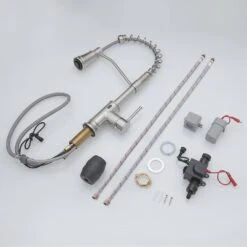 19 In Touchless Kitchen Faucet, Hands Free Automatic Smart 360 Degree Spout Swivel Kitchen Faucet In Brushed Nickel -Tahanbath brushed nickel tahanbath pull down kitchen faucets z w1932p154582 76 1000