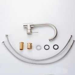 Kitchen Faucet Single Handle Commercial Single Hole Kitchen Sink Faucet, Modern 1-Hole Bar Sink Faucet -Tahanbath brushed nickel tahanbath pull down kitchen faucets z w1932p172281 4f 1000