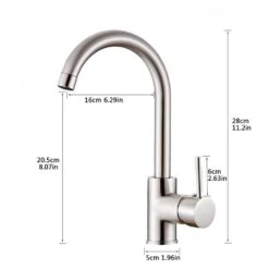 Kitchen Faucet Single Handle Commercial Single Hole Kitchen Sink Faucet, Modern 1-Hole Bar Sink Faucet -Tahanbath brushed nickel tahanbath pull down kitchen faucets z w1932p172281 fa 1000