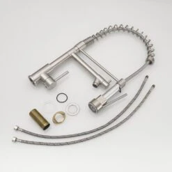 Commercial Kitchen Faucet With Pull Down Sprayer, Stainless Steel Single Handle Single Lever Kitchen Sink Faucet -Tahanbath brushed nickel tahanbath pull down kitchen faucets z w1932p224880 76 1000