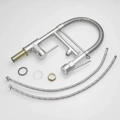 Brushed Nickel Touch 16.53 In. H Pull Down Sprayer Kitchen Faucet With 360 ° Spout Swivel -Tahanbath brushed nickel tahanbath pull down kitchen faucets z w1932p300394 1f 1000