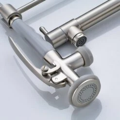 Brushed Nickel 22.8 In. H Pull Down Sprayer Kitchen Faucet With 360 ° Spout Swivel -Tahanbath brushed nickel tahanbath pull down kitchen faucets z w1932p301006 44 1000