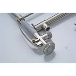 Brushed Nickel 22.8 In. H Pull Down Sprayer Kitchen Faucet With 360 ° Spout Swivel -Tahanbath brushed nickel tahanbath pull down kitchen faucets z w1932p301006 4f 1000