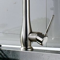 Brushed Nickel 22.8 In. H Pull Down Sprayer Kitchen Faucet With 360 ° Spout Swivel -Tahanbath brushed nickel tahanbath pull down kitchen faucets z w1932p301006 fa 1000