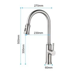 Single Handle Pull Down Sprayer Kitchen Faucet With Pull Down Sprayer In Brushed Nickel -Tahanbath brushed nickel tahanbath pull down kitchen faucets z w2287 142963 fa 1000