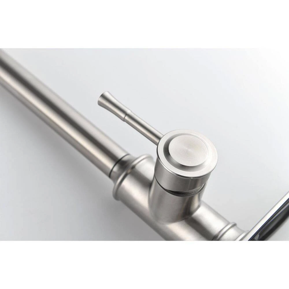 16.7 In. Single Handle Pull Out Kitchen Faucet In Brushed Nickel 360° Spout Swivel 6 16.7 In. Single Handle Pull Out Kitchen Faucet In Brushed Nickel 360° Spout Swivel - Image 6