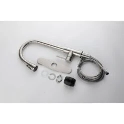 Single Handle High Arc Brushed Nickel Pull Out Kitchen Faucet, Single Level Stainless Steel With Pull Down Sprayer -Tahanbath brushed nickel tahanbath pull out kitchen faucets z th 4001ns8 1f 1000