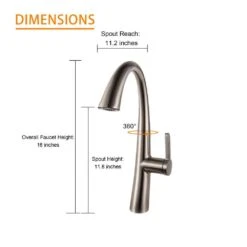 Single Handle Single Hole Bathroom Faucet Spot Resistant In Brushed Nickel -Tahanbath brushed nickel tahanbath pull out kitchen faucets z w124372167 44 1000