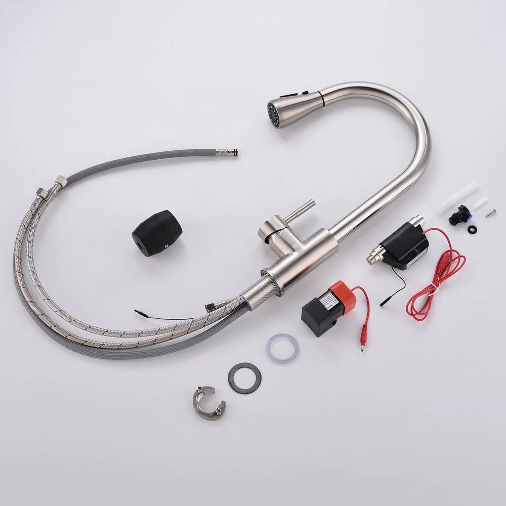 Touch-on Kitchen Faucet With Pull Out Sprayer Single Handle With 2-Way Pull Out Sprayer, Brushed Nicke 2 Touch-on Kitchen Faucet With Pull Out Sprayer Single Handle With 2-Way Pull Out Sprayer, Brushed Nicke - Image 2