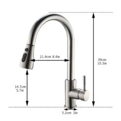 Touch-on Kitchen Faucet With Pull Out Sprayer Single Handle With 2-Way Pull Out Sprayer, Brushed Nicke 10 Touch-on Kitchen Faucet With Pull Out Sprayer Single Handle With 2-Way Pull Out Sprayer, Brushed Nicke -Tahanbath brushed nickel tahanbath pull out kitchen faucets z w1932p156237 c3 1000