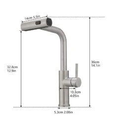 Kitchen Sink Faucet, Brushed Nickel Kitchen Faucets With Pull Out Sprayer, Bar Faucet Single Hole Faucet -Tahanbath brushed nickel tahanbath pull out kitchen faucets z w1932p218069 c3 1000