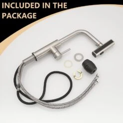 Kitchen Sink Faucet, Brushed Nickel Kitchen Faucets With Pull Out Sprayer, Bar Faucet Single Hole Faucet -Tahanbath brushed nickel tahanbath pull out kitchen faucets z w1932p218069 fa 1000