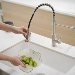 Single Handle Pull Out Sprayer Kitchen Faucet In -Tahanbath brushed nickel tahanbath pull out kitchen faucets z1325 33n 31 1000