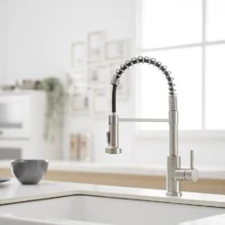 Single Handle Pull Out Sprayer Kitchen Faucet In -Tahanbath brushed nickel tahanbath pull out kitchen faucets z1325 33n 76 1000