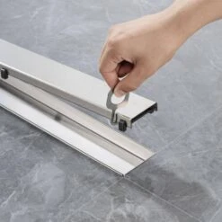 2.75 In W X 36 In D Stainless Steel Decorative Drain Cover With Brushed Nickel 13 2.75 In W X 36 In D Stainless Steel Decorative Drain Cover With Brushed Nickel -Tahanbath brushed nickel tahanbath shower drains q pzz 7001bn 36 1f 1000