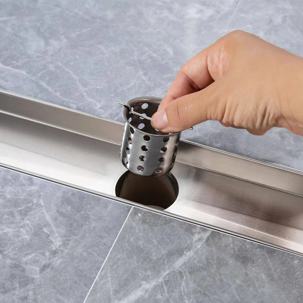 2.75 In. W X 24 In. D Grid Shower Drain Stainless Steel Decorative Drain Cover With Brushed Nickel 7 2.75 In. W X 24 In. D Grid Shower Drain Stainless Steel Decorative Drain Cover With Brushed Nickel - Image 7