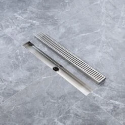 2.75 In. W X 24 In. D Grid Shower Drain Stainless Steel Decorative Drain Cover With Brushed Nickel 17 2.75 In. W X 24 In. D Grid Shower Drain Stainless Steel Decorative Drain Cover With Brushed Nickel -Tahanbath brushed nickel tahanbath shower drains q pzz 7002bn 24 fa 1000