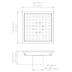 6 In W X 6 In D Stainless Steel Decorative Drain Cover With Brushed Nickel -Tahanbath brushed nickel tahanbath shower drains q pzz 7003bn 6 76 1000