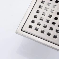 6 In W X 6 In D Stainless Steel Decorative Drain Cover With Brushed Nickel -Tahanbath brushed nickel tahanbath shower drains q pzz 7003bn 6 fa 1000