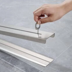 2.75 In. W X 28 In. D Stainless Steel Decorative Drain Cover With Brushed Nickel -Tahanbath brushed nickel tahanbath shower drains q pzz 7006bn 28 4f 1000