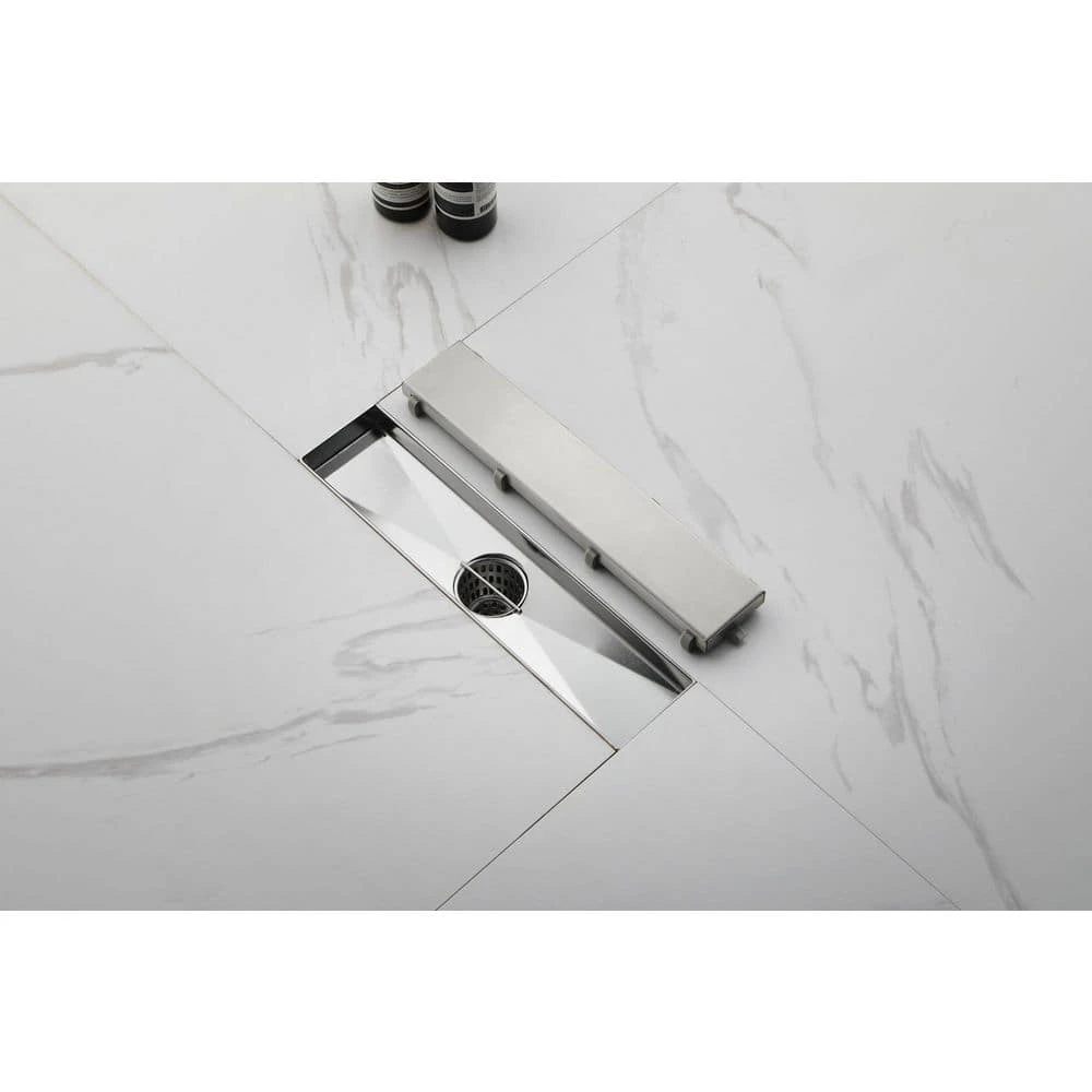 12 In. Linear Shower Drain With Removable Cover, 304-Stainless Shower Drain Included Hair Strainer And Leveling Feet 7 12 In. Linear Shower Drain With Removable Cover, 304-Stainless Shower Drain Included Hair Strainer And Leveling Feet - Image 7