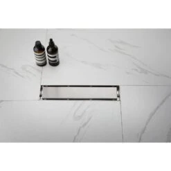 12 In. Linear Shower Drain With Removable Cover, 304-Stainless Shower Drain Included Hair Strainer And Leveling Feet 17 12 In. Linear Shower Drain With Removable Cover, 304-Stainless Shower Drain Included Hair Strainer And Leveling Feet -Tahanbath brushed nickel tahanbath shower drains z d0102h7vhmp fa 1000