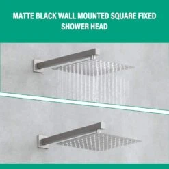 Single Handle 1-Spray Shower Faucet 2.5 GPM With WallMounted 10 In. Rain Shower Head Faucet In Brushed Nickel -Tahanbath brushed nickel tahanbath shower faucets kt ct pzz93101bn10 44 1000