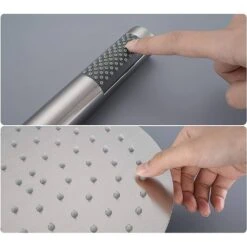 2-Handle 1-Spray Round Faucet With 10 In. Rain Shower Headand Handheld Shower Head Set Valve Included In Brushed Nickel -Tahanbath brushed nickel tahanbath shower faucets ms a3584 bn kxc 4f 1000