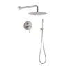 2-Handle 1-Spray Round Faucet With 10 In. Rain Shower Headand Handheld Shower Head Set Valve Included In Brushed Nickel