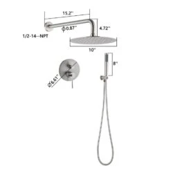 Tahanbath -Tahanbath brushed nickel tahanbath shower faucets ms a3584 bn kxc c3 1000