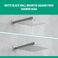 Single Handle 1-Spray Shower Faucet 2.5 GPM With Wall Mounted 10 In. Rain Shower Head Faucet In Brushed Nickel -Tahanbath brushed nickel tahanbath shower faucets z ct pzz93101bn10 44 1000