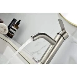 Single Handle Bathroom Sink Faucet In Brushed Nickel -Tahanbath brushed nickel tahanbath single hole bathroom faucets y w2287 143048 31 1000