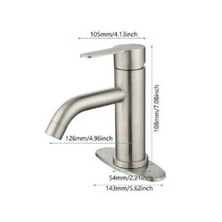 Single Handle Bathroom Sink Faucet In Brushed Nickel -Tahanbath brushed nickel tahanbath single hole bathroom faucets y w2287 143048 fa 1000