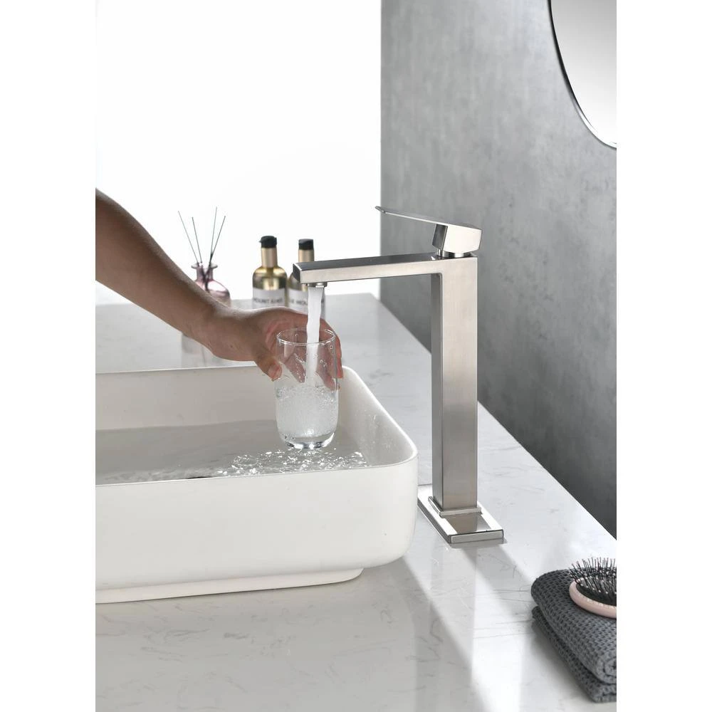 Waterfall Spout Bathroom Faucet, Single Handle Bathroom Vanity Sink Faucet 8 Waterfall Spout Bathroom Faucet, Single Handle Bathroom Vanity Sink Faucet - Image 8