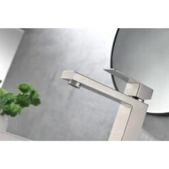 Waterfall Spout Bathroom Faucet, Single Handle Bathroom Vanity Sink Faucet 12 Waterfall Spout Bathroom Faucet, Single Handle Bathroom Vanity Sink Faucet -Tahanbath brushed nickel tahanbath single hole bathroom faucets z w928 67775 44 1000