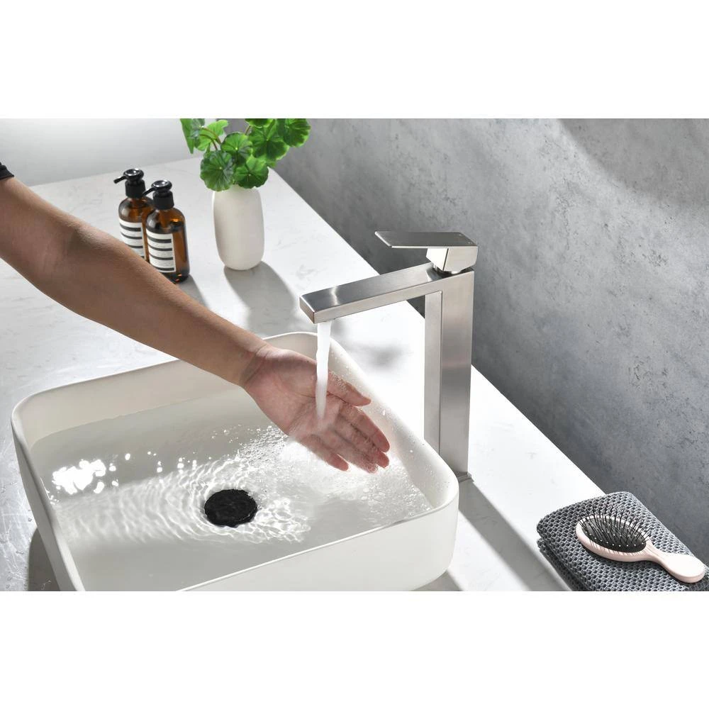 Waterfall Spout Bathroom Faucet, Single Handle Bathroom Vanity Sink Faucet 3 Waterfall Spout Bathroom Faucet, Single Handle Bathroom Vanity Sink Faucet - Image 3