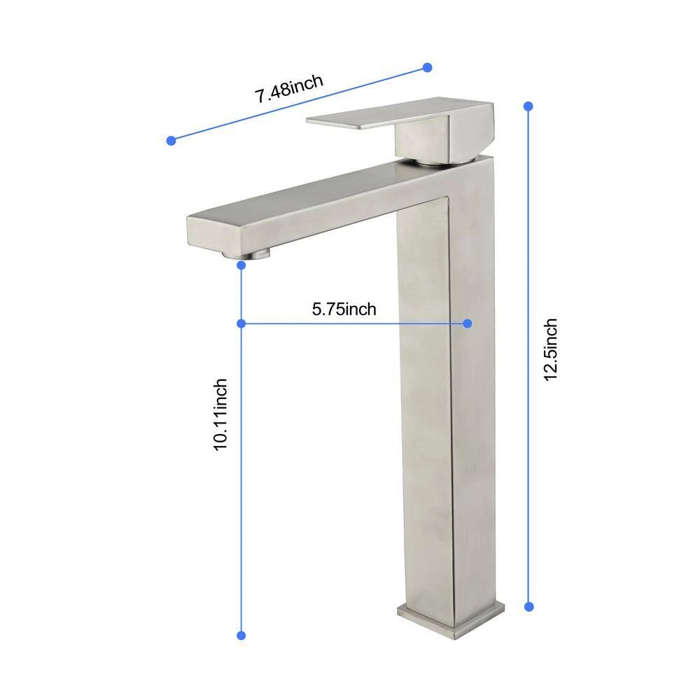 Waterfall Spout Bathroom Faucet, Single Handle Bathroom Vanity Sink Faucet 2 Waterfall Spout Bathroom Faucet, Single Handle Bathroom Vanity Sink Faucet - Image 2