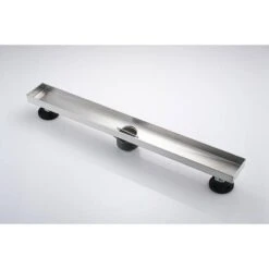 28 In. Linear Shower Drain, Included Hair Strainer And Leveling Ft. In Brushed Nickel -Tahanbath brushed nickel tahanbath sink strainers y w2287 p147607 1f 1000