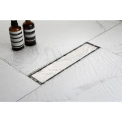Square Shower Floor Drain With Flange, Pattern Grate Removable, Food-Grade SUS 304 Stainless Steel In Brushed Nickel -Tahanbath brushed nickel tahanbath sink strainers y w928s00031 31 1000
