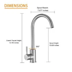 Single Handle Wall Mount Standard Kitchen Faucet In Brushed Nickel -Tahanbath brushed nickel tahanbath standard kitchen faucets z w124372171 4f 1000