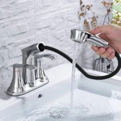 Titus Double Handle Wall Mounted Bathroom Faucet In Chrome 10 Titus Double Handle Wall Mounted Bathroom Faucet In Chrome -Tahanbath brushed nickel tahanbath wall mounted faucets z w122470444 44 1000