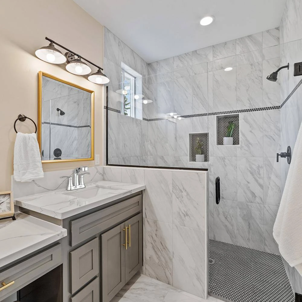 Titus Double Handle Wall Mounted Bathroom Faucet In Chrome 6 Titus Double Handle Wall Mounted Bathroom Faucet In Chrome - Image 6