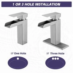 Single Handle Wall Mounted Bathroom Faucet With Deck Plate & Overflow Pop Up Drain In Brushed Nickel -Tahanbath brushed nickel tahanbath wall mounted faucets z w1224p224286 fa 1000